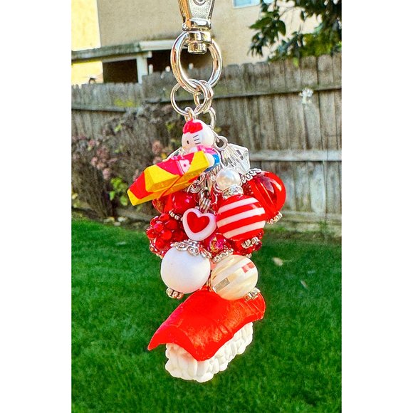 Hello Kitty Bento Iwako Salmon Sushi Keychain Purse Bag Charm - Picture 5 of 8